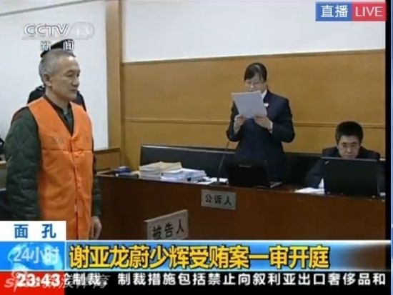 谢亚龙受贿案开庭审理