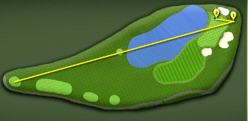 伍兹在纪念高球赛第四轮果岭外击球入洞