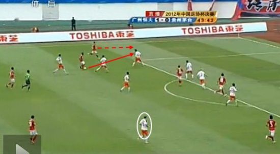 图5 穆里奇分球给后套插上的孙祥