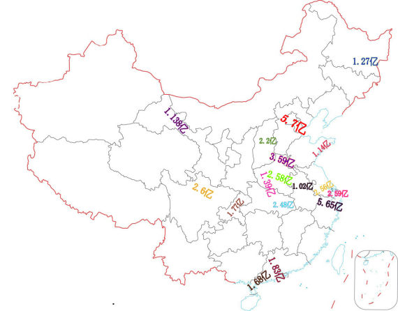 中国彩市17个亿元巨奖分布图