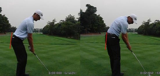 左图是准备位置，右图是击球位置