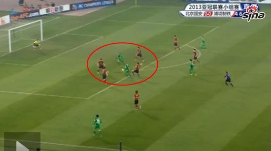 图2，卡努特蹚球摆脱