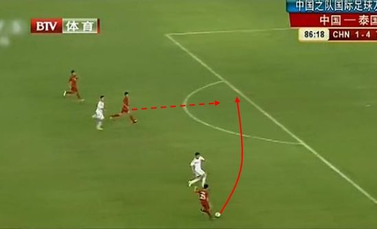 图14，泰国队反击形成3打2