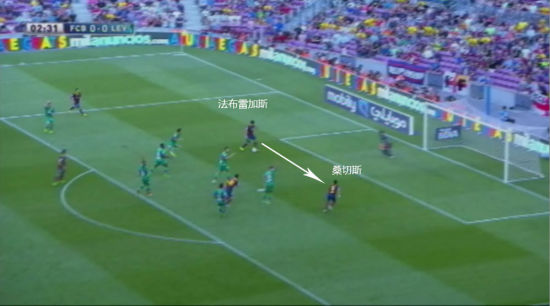 小法横传给桑切斯，桑切斯轻松推射空门