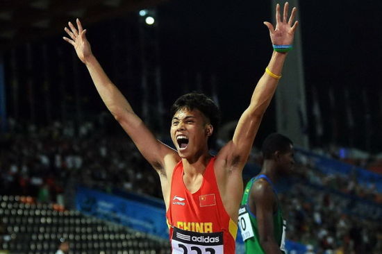 乌克兰世少赛现场，莫有雪跑出了他个人历史上的最好成绩。