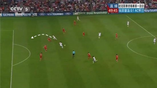 图7 沙拉维将球漏过随后前插