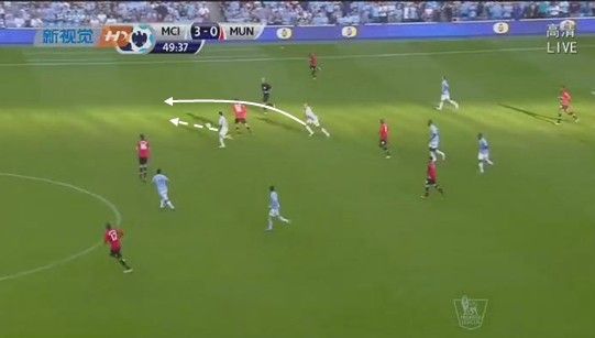 图13 同伴送出传球，纳瓦斯前插