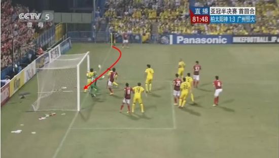 图15 孔卡角球转进球门