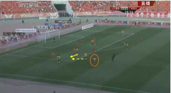 图6  　　埃尔克森护球给穆里奇