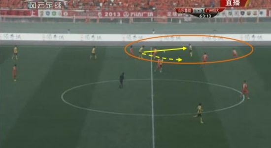 图12  　　郜林与同伴传切配合