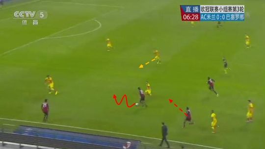 图5 卡卡向前带球