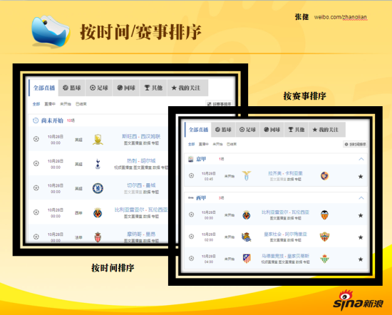 两种赛事列表风格