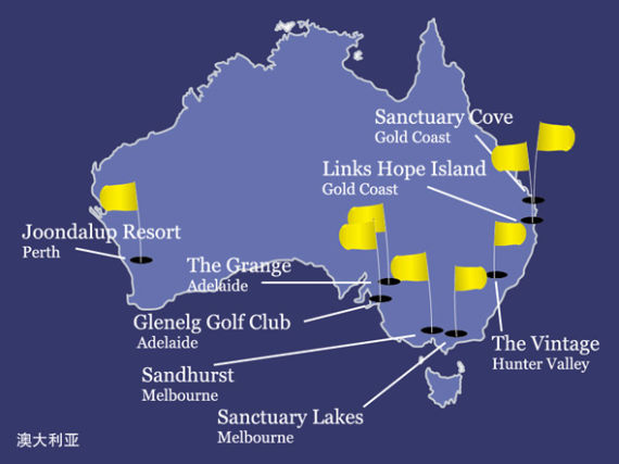太平洋联盟球场地图(澳大利亚)