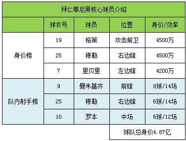拜仁慕尼黑核心球员介绍