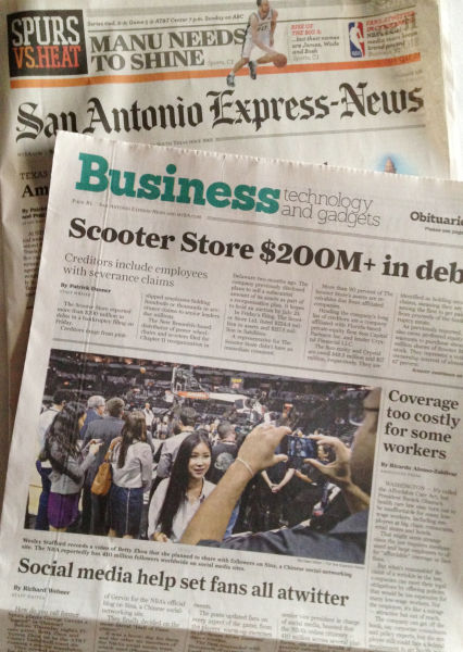 周玲安登上美国“圣安东尼奥新闻快报”商业版头条