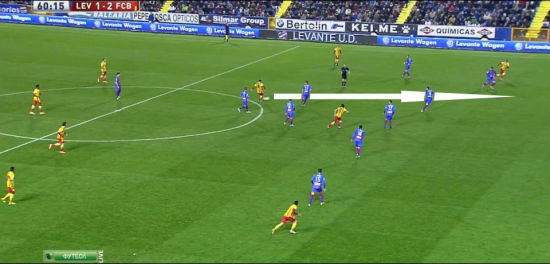 图片三：第61分钟梅西送出穿越球