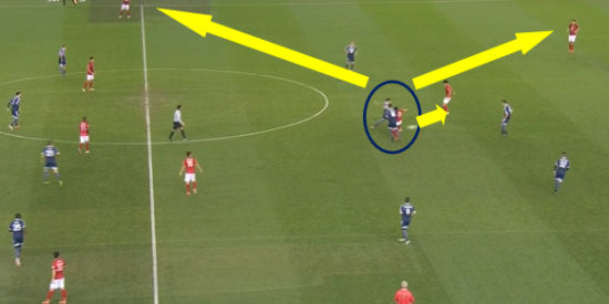 图1 赵旭日中场被夹抢