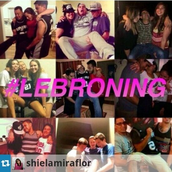 首战后马刺球迷黑詹姆斯