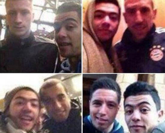 和“倒霉蛋”合影的四人组