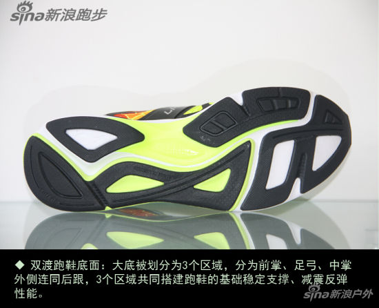 双渡跑鞋底面。
