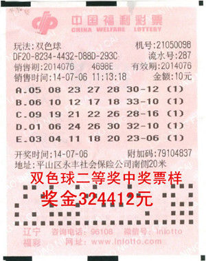 中奖票样