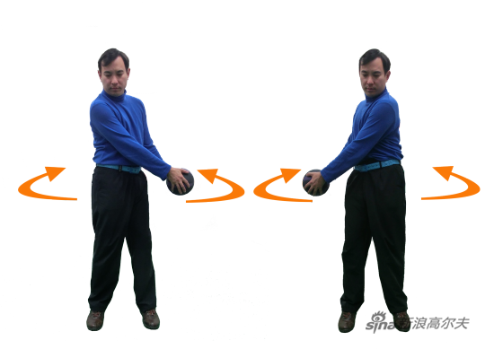 胯部转动双臂绕身体移动(见图9)
