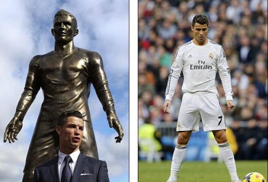 C罗雕像的造型