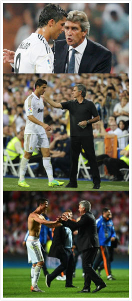 C罗跟皇马三大教练