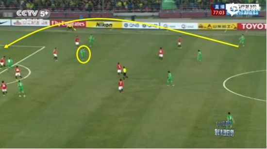 图1 周挺开出任意球