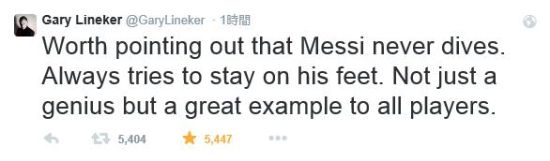 莱因克尔在推特上暗讽C罗，赞赏梅西