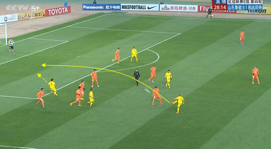 图7 莱昂德罗搓传过顶 