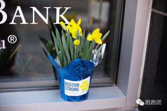 在波士顿的许多地方，我们都可以看到这样的鲜花，看到这样的口号：“Boston Strong!