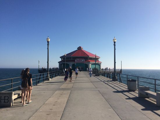 PIER上三三两两散步的人群。