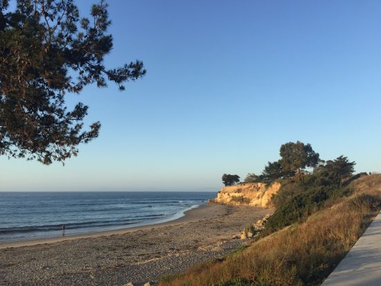 清晨蔡英元沿着美丽的海滩跑步运动。