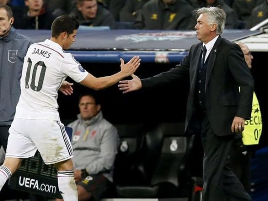 安切洛蒂称赞J罗