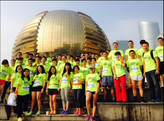 杭州跑步联盟团员合影。