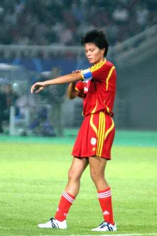 图文-[女足世界杯]中国vs丹麦 队长李洁胸有成竹