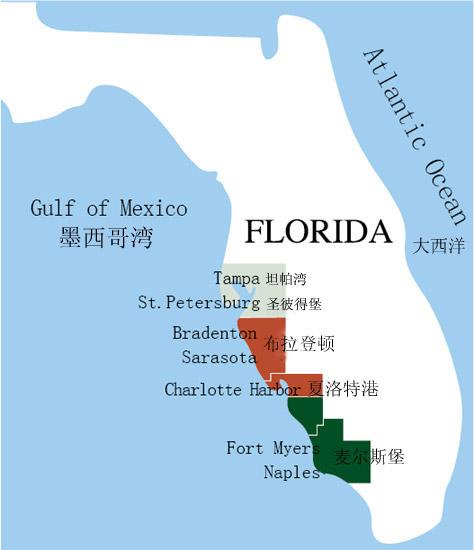 佛罗里达西海岸地图