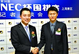 　　古力（左）与孔杰