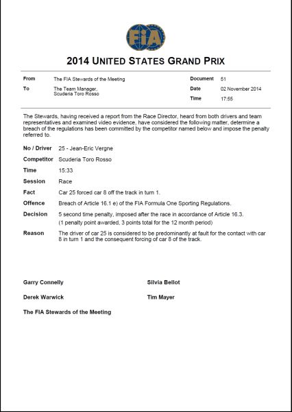 维尔格尼的罚单。