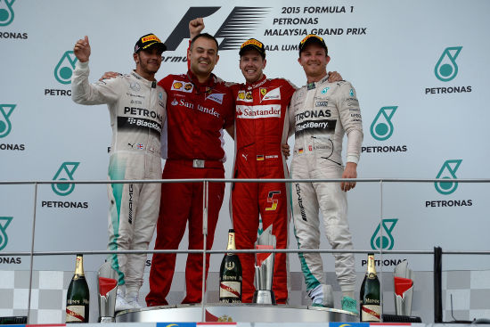 F1马来西亚站颁奖仪式