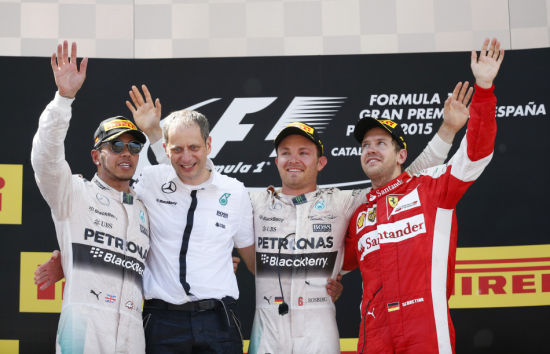 F1西班牙站颁奖