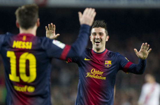 比利亚称赞梅西独一无二，史上最佳