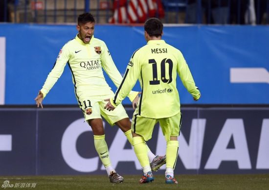 内马尔和梅西的配合日臻成熟