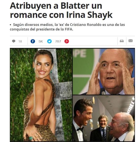 《世界体育报》称布拉特与C罗前女友有染