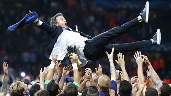 恩里克率队赢得三冠王