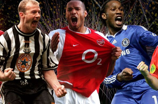 英媒评英超历史50大前锋 亨利德罗巴榜上有名