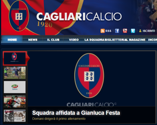 卡利亚里官网截屏