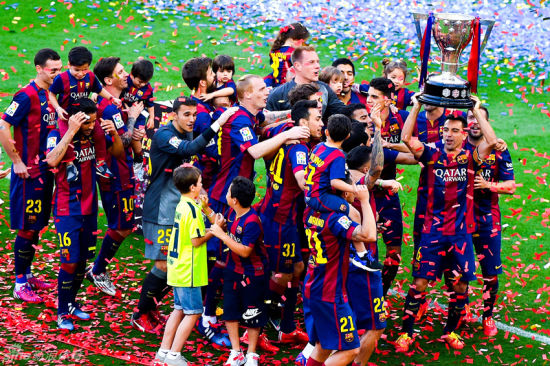 巴塞罗那队获得西甲冠军