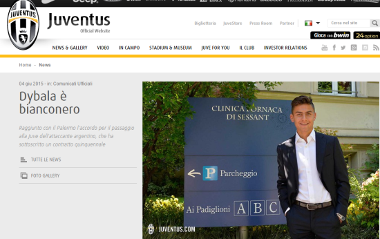 尤文图斯官网截屏